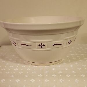 Longaberger Woven Traditions Red 10 Inch Pottery Mixing Bowl